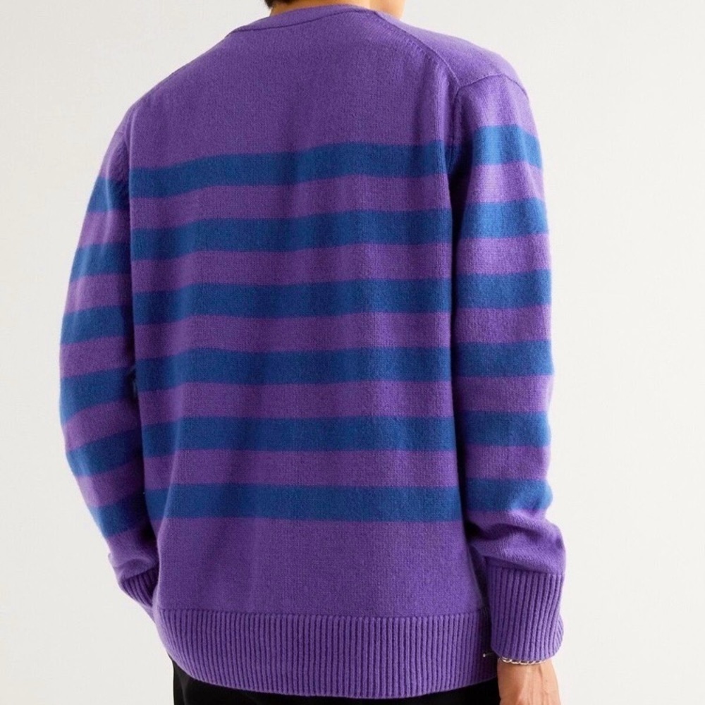 Acne Studios Wool Cardigan Sweater Striped Oversized Mens Luxury Winter Knit - Picture 3 of 15
